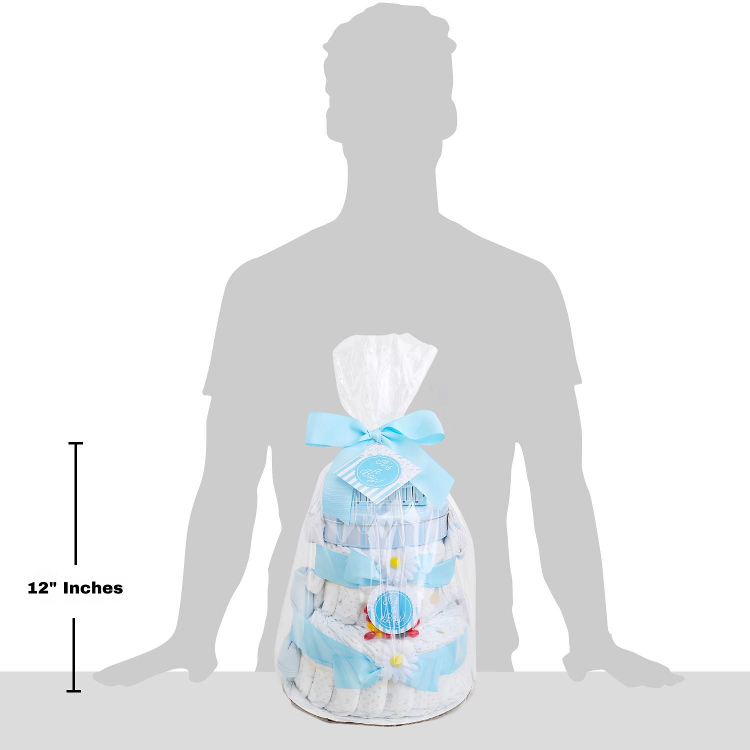 Blue Two- Tier Diaper Cake Alder Creek Gift Baskets