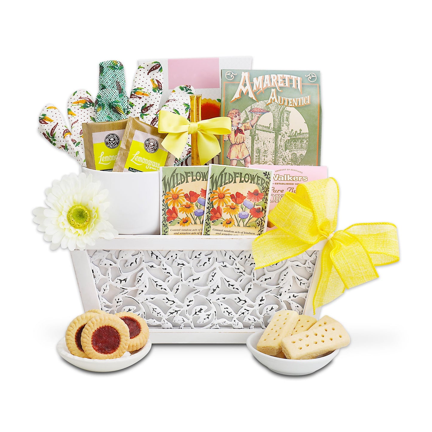 Planted With Love Cookies & Tea Gift Basket Alder Creek Gift Baskets