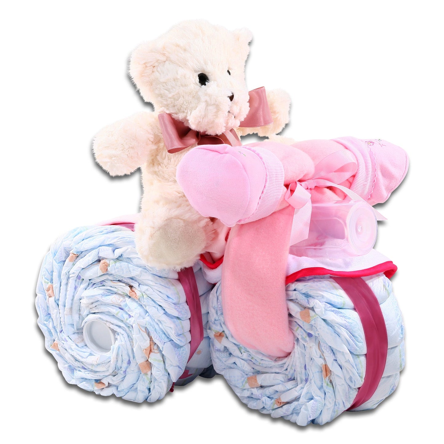 Pink Tricycle Diaper Cake Gift Basket Alder Creek Gift Baskets
