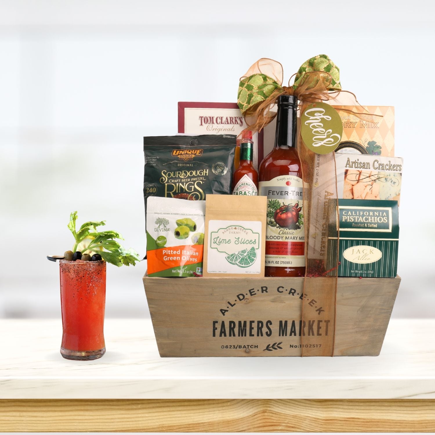 Farmers Market Bloody Mary Cocktail Gift Basket Alder Creek Gift Baskets
