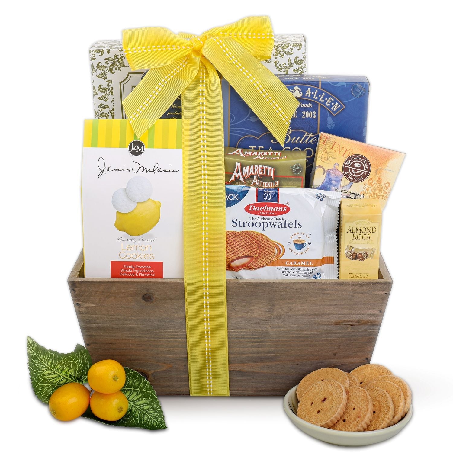 Lemon Breeze Cookies and Tea Summer Gift Tote Alder Creek Gift Baskets