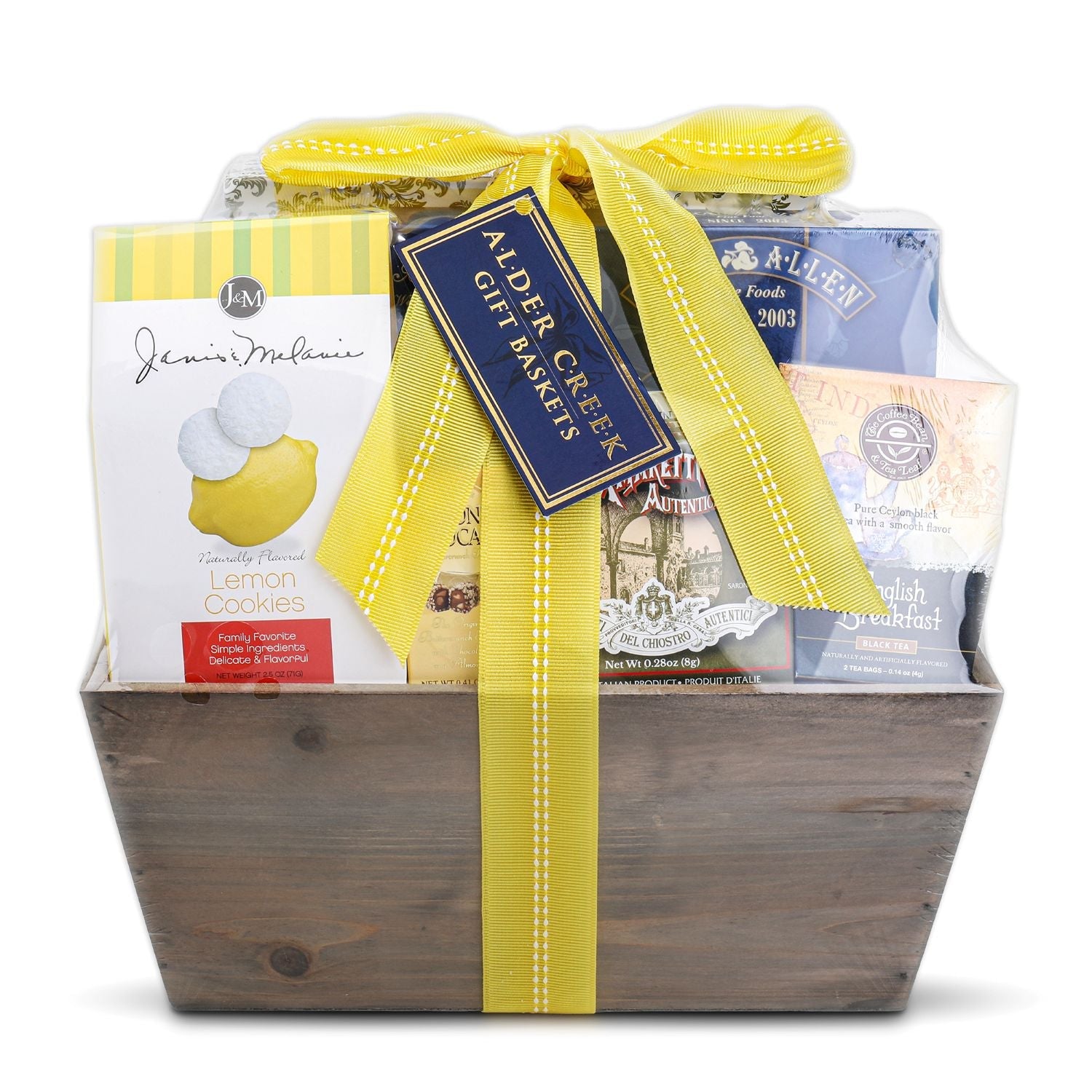 Lemon Breeze Cookies and Tea Summer Gift Tote Alder Creek Gift Baskets