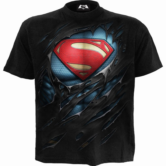 SUPERMAN - RIPPED - T-Shirt Black Spiral USA