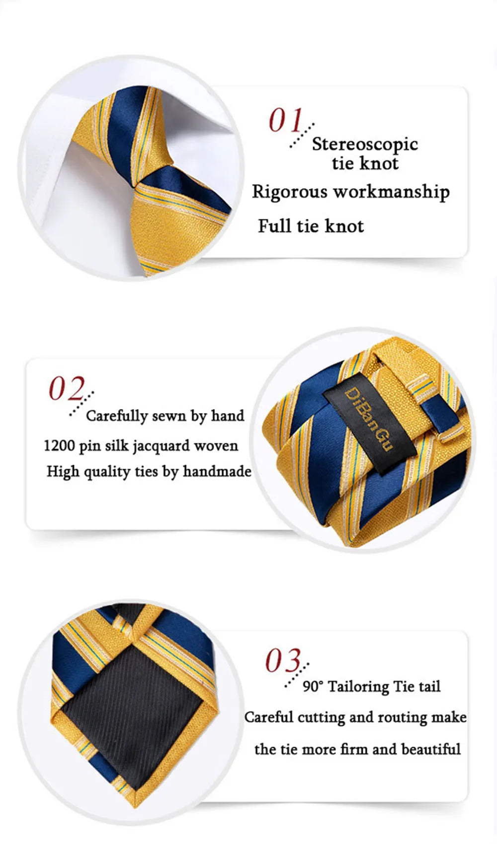 New Light Blue Solid Plaid Silk Ties for Men Luxury Wedding Party Necktie Men's Suits Accessories Pocket Square Cufflinks