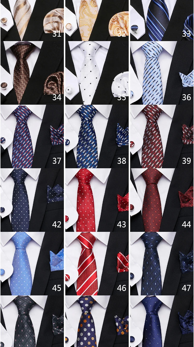 Brand Fashion  8 cm Tie Pocket Squares Set  Wedding Present Necktie Suit Accessories Fit Formal Party Holiday Gift