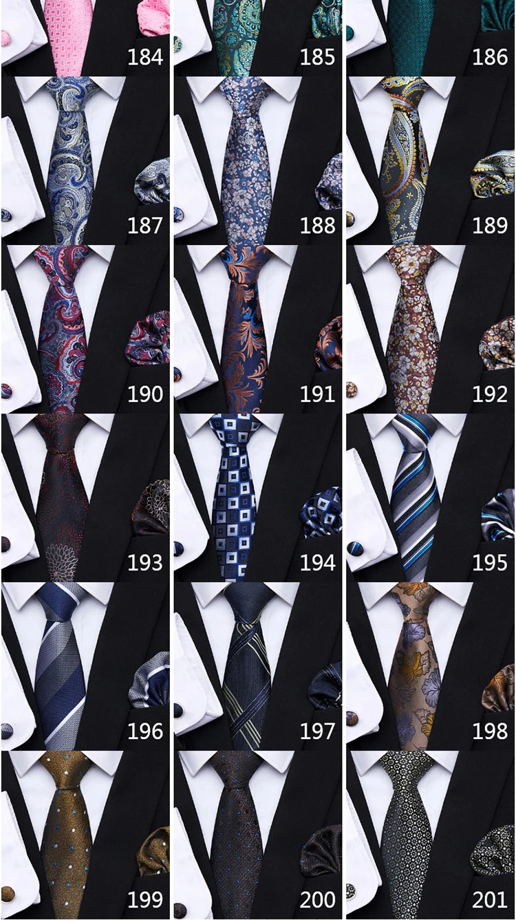 Brand Fashion  8 cm Tie Pocket Squares Set  Wedding Present Necktie Suit Accessories Fit Formal Party Holiday Gift