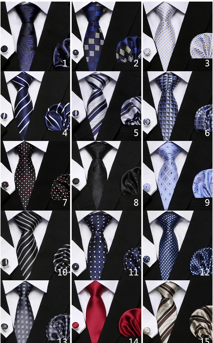 Brand Fashion  8 cm Tie Pocket Squares Set  Wedding Present Necktie Suit Accessories Fit Formal Party Holiday Gift