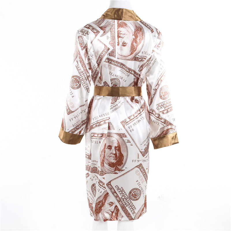 Aesthetic Cardigan Long Sleeve Midi Bandage Dress Money Pajamas Fall Clothes for Women Fashion Sexy Lounge Wear