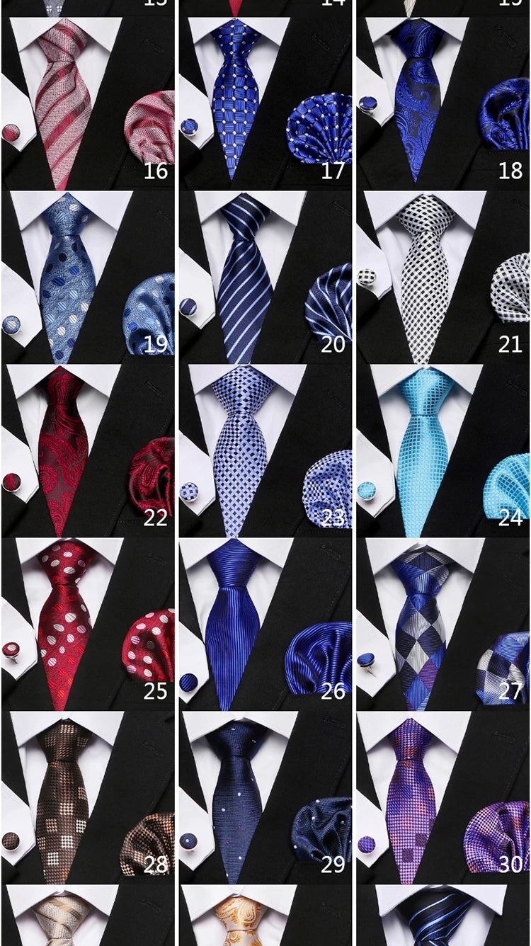 Brand Fashion  8 cm Tie Pocket Squares Set  Wedding Present Necktie Suit Accessories Fit Formal Party Holiday Gift