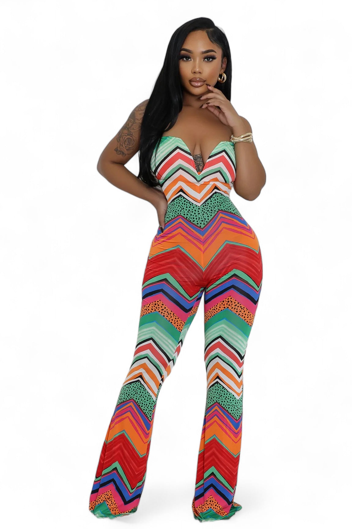 Multicolor Sweetheart Jumpsuit The House of Stylez