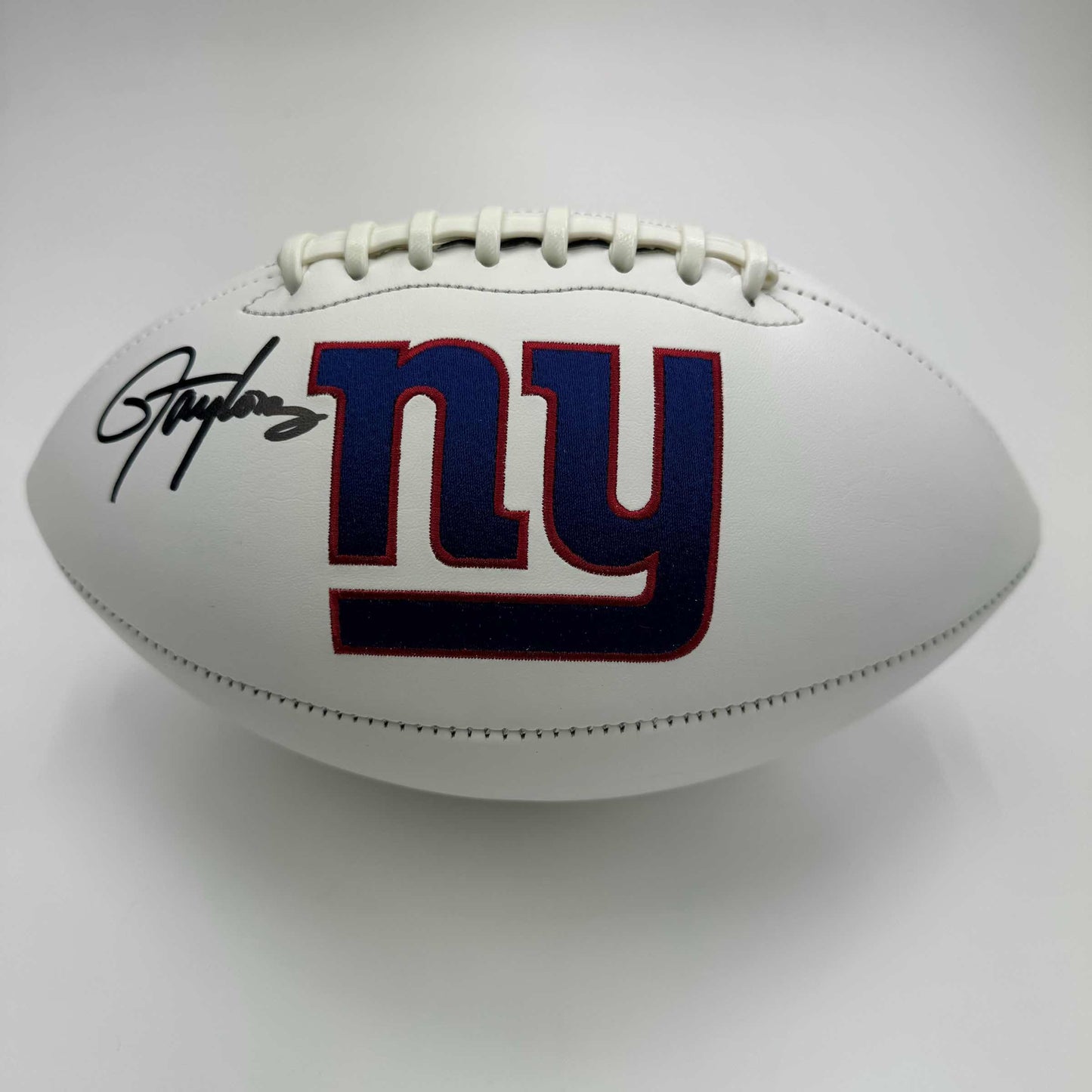 Autographed/Signed Lawrence Taylor New York Giants Full Size F/S White Panel Logo Football Beckett BAS COA Hall of Fame Sports Memorabilia