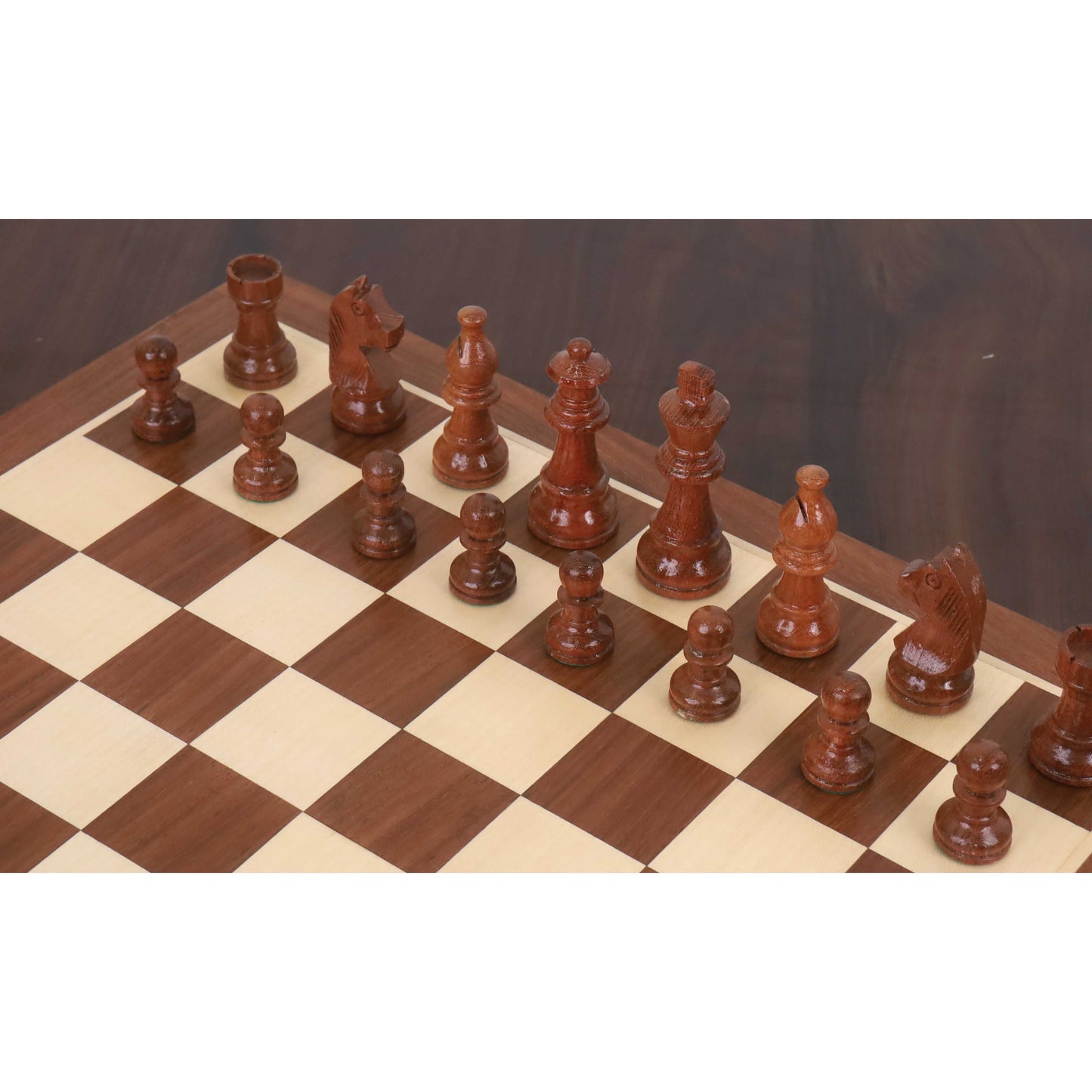 2 in 1 Magnetic Travel Chess & Backgammon Set in Golden Rosewood & Bud Rosewood- 14 inches Royal Chess Mall
