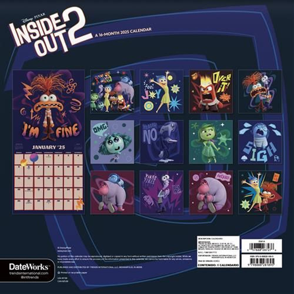 2025 Disney Inside Out 2 Wall Calendar