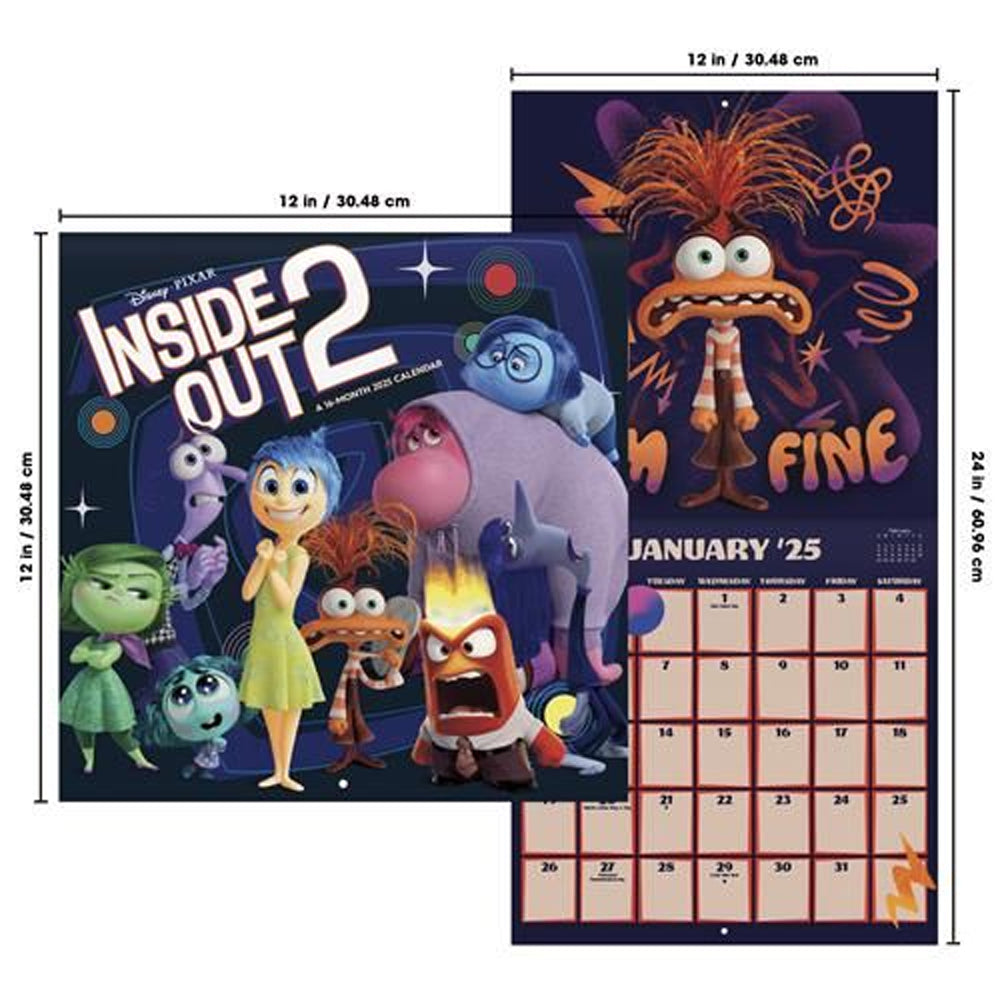 2025 Disney Inside Out 2 Wall Calendar