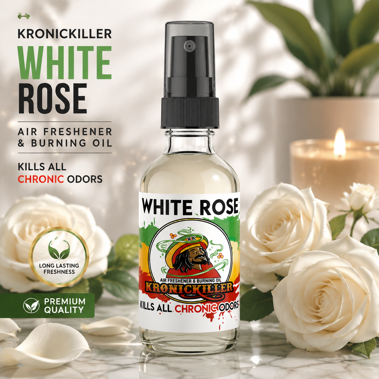 Kronickiller White Rose Air Freshener & Burning Oil Kronic Killer