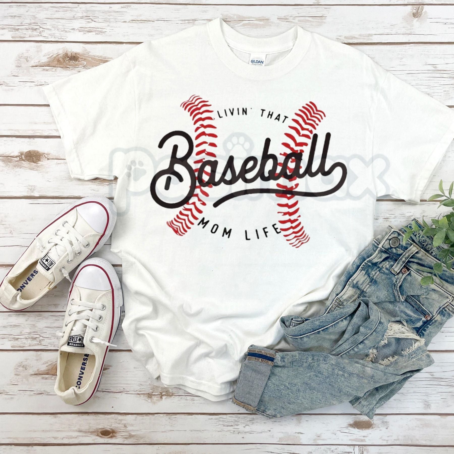 "Livin' That Baseball Mom Life" Short Sleeve Crew Neck - Premium 100% Cotton Baseball Mom Graphic Tee, Game Day Sports Mom Gift, Soft Lived-In Heavyweight Bleacher Life Shirt, Cactus & Clay Aesthetic Baseball Top, Made in USA Team Mom Apparel Pasimax