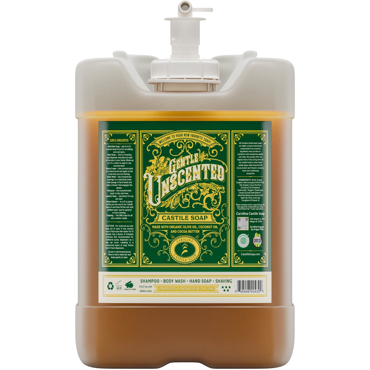 Gentle Unscented Castile Soap Carolina Castile Soap