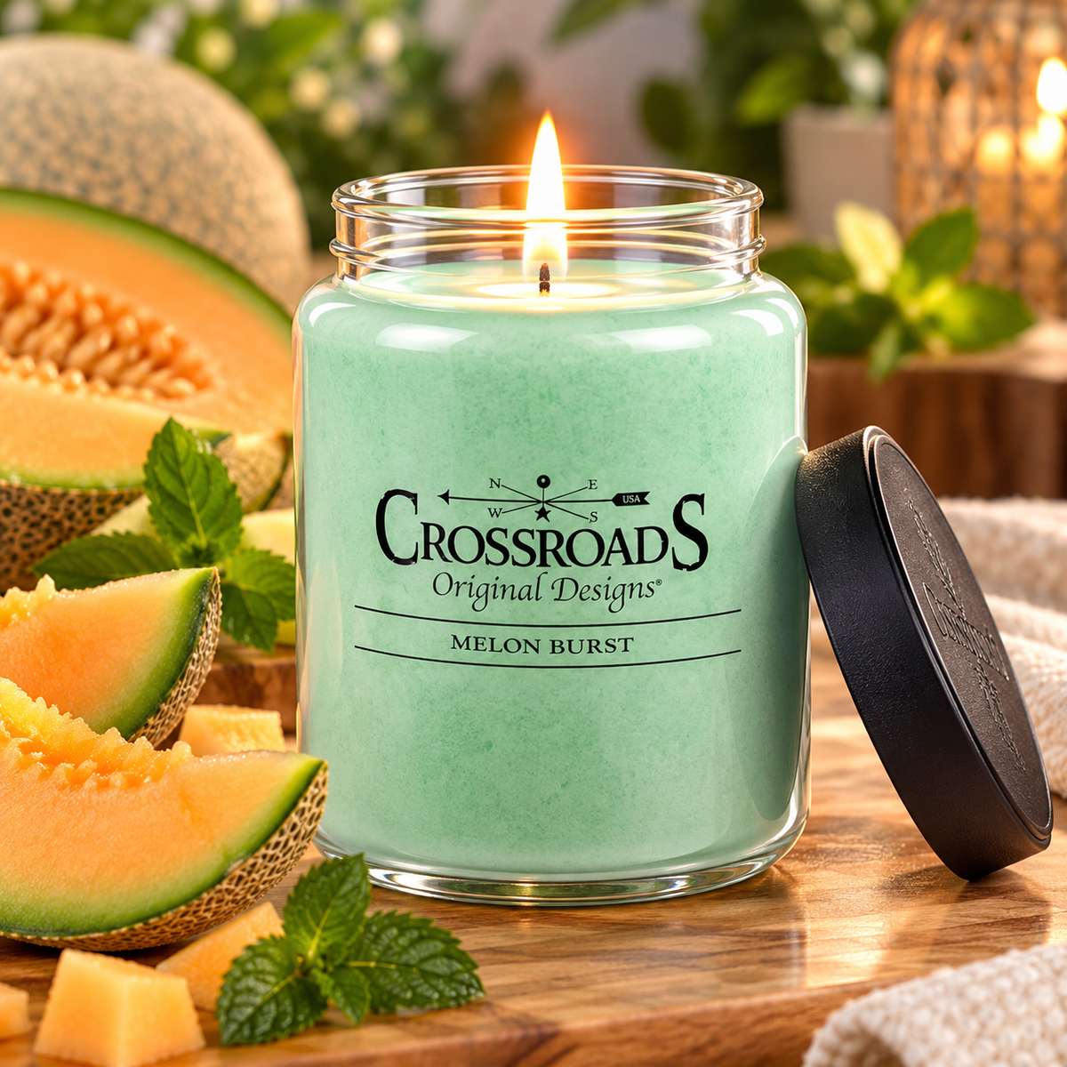 Crossroads Melon Burst Scented 2-Wick Candle, 26 Ounce