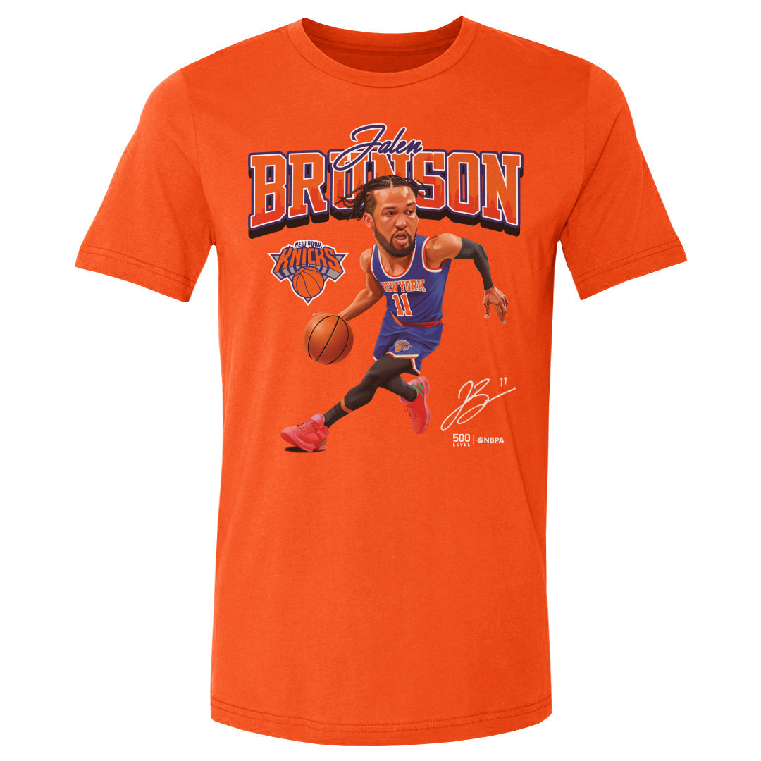 Jalen Brunson New York Knicks Caricature WHT 500 LEVEL