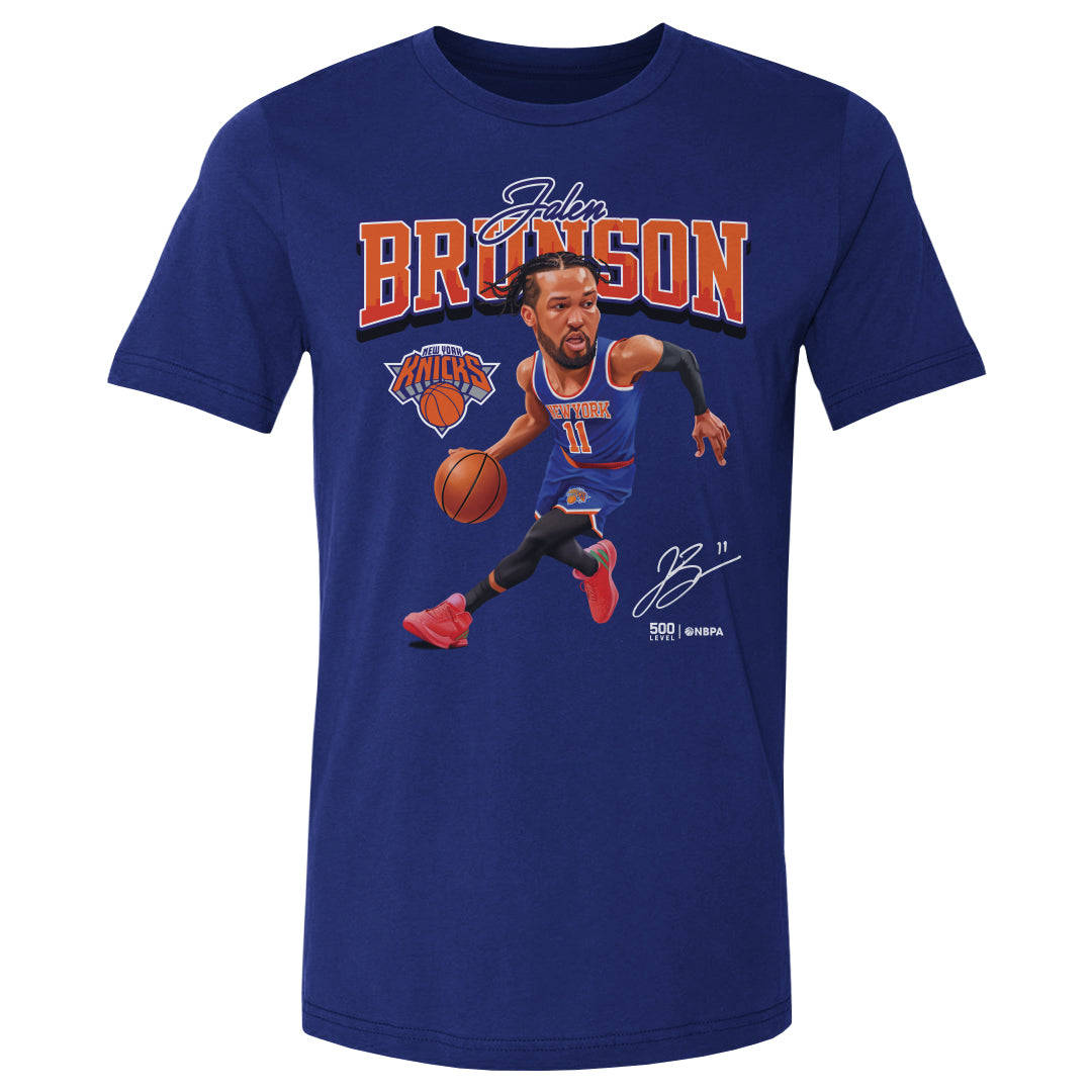 Jalen Brunson New York Knicks Caricature WHT 500 LEVEL