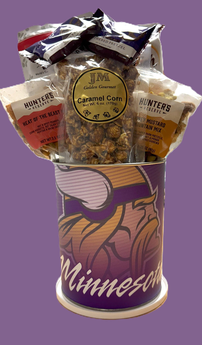 JGB Sports - Minnesota Vikings Gift Tin Basket Made In America