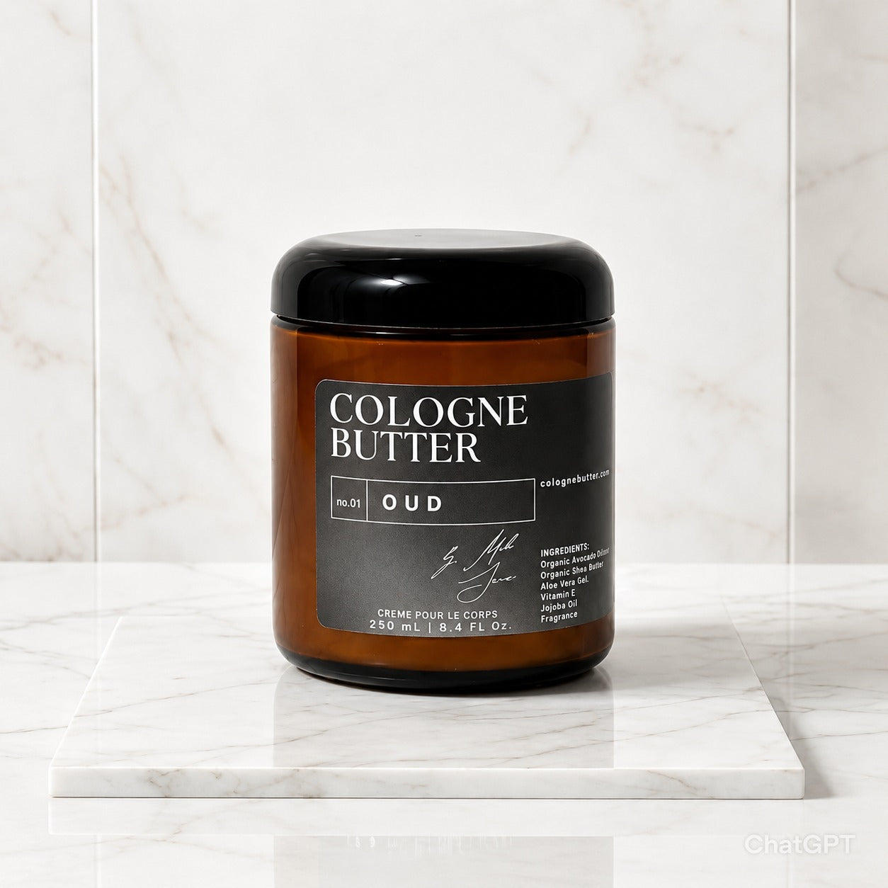 OUD - Luxury Fragrance Body Butter – Oud, Rose & Warm Spice Scent Moisturizing Skin Butter | Cologne Butter