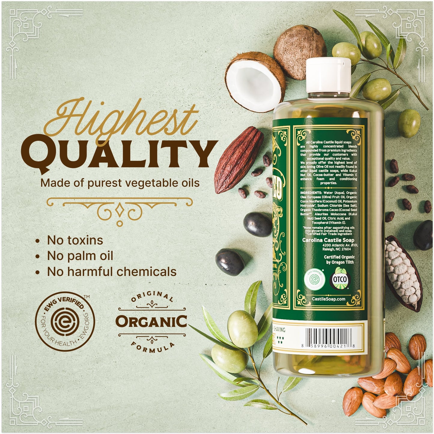 Gentle Unscented Castile Soap Carolina Castile Soap