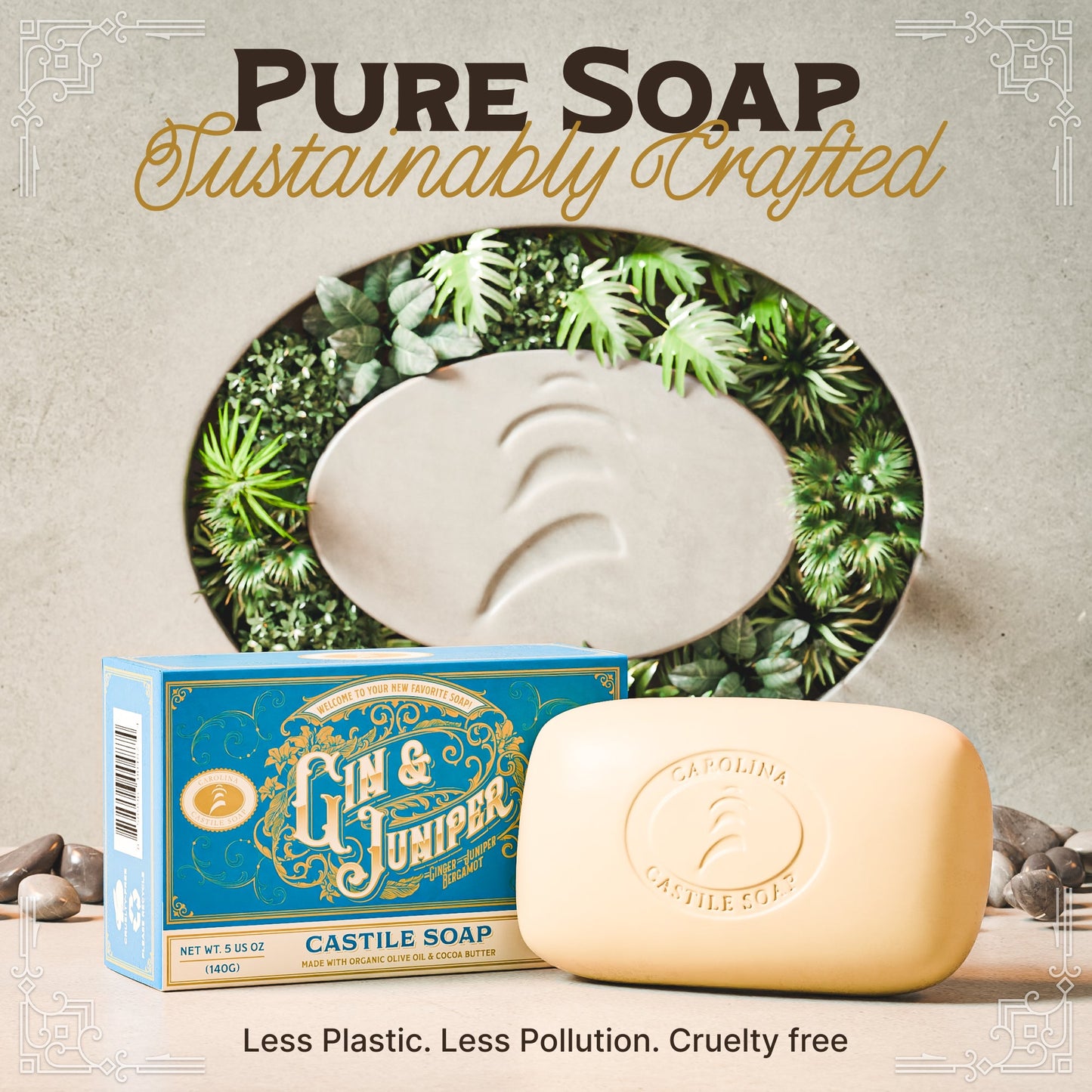 Gin & Juniper Castile Bar Soap Carolina Castile Soap