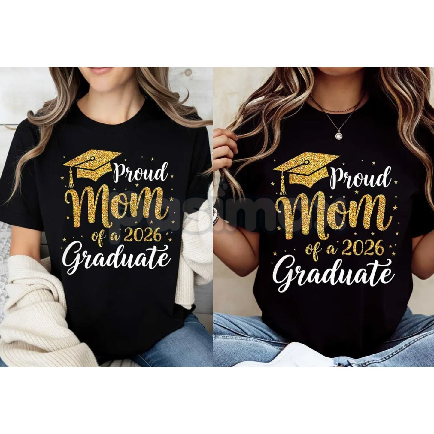 "Proud Mom of a 2026 Graduate" T-Shirt – Graduation Cap & Tassel Graphic Tee, Premium 100% Cotton Senior Mom Top, Soft Lived-In Heavyweight Milestone Shirt, Made in USA Pasimax