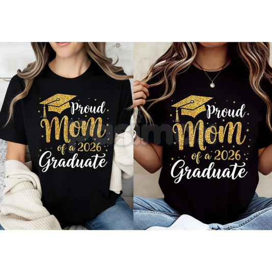 "Proud Mom of a 2026 Graduate" T-Shirt – Graduation Cap & Tassel Graphic Tee, Premium 100% Cotton Senior Mom Top, Soft Lived-In Heavyweight Milestone Shirt, Made in USA Pasimax