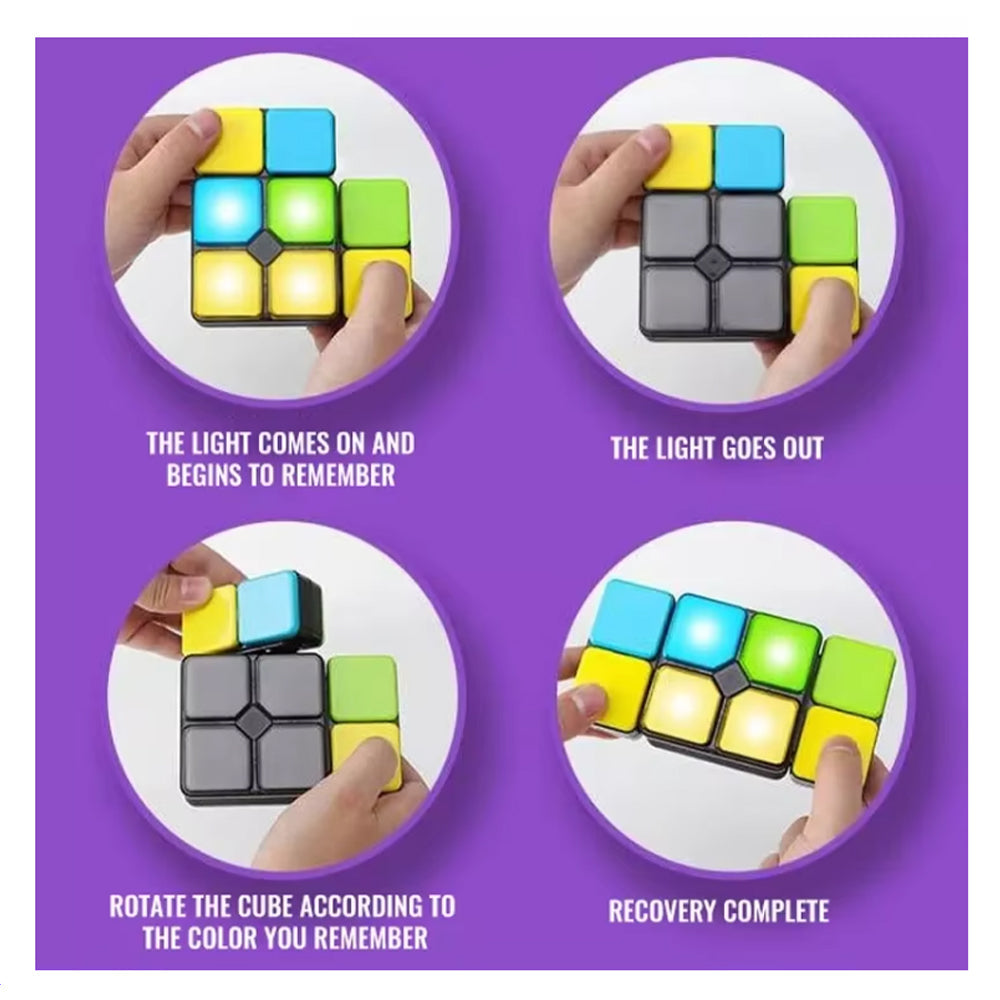 Magic Cube Flip Slide Match Memory Game Electronic Handheld Fidget Toy Single or Multiplayer The Noodley