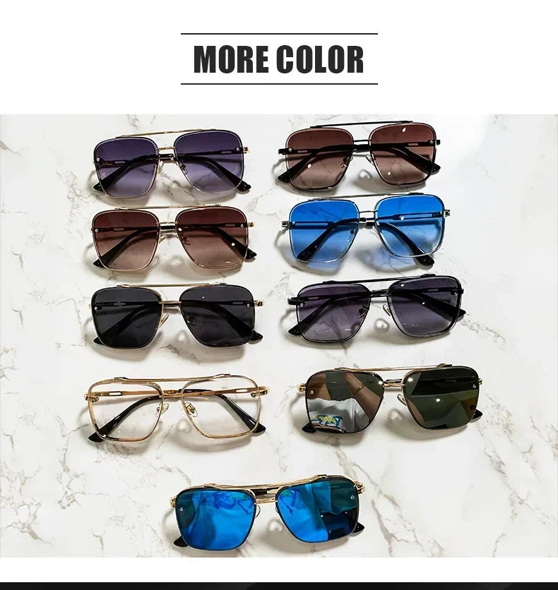 Fashion Square Luxury Design Sunglasses Men Women Flight Seven Rock Mach Six Style Gradient Pilot Sunglasses Oculos De Sol