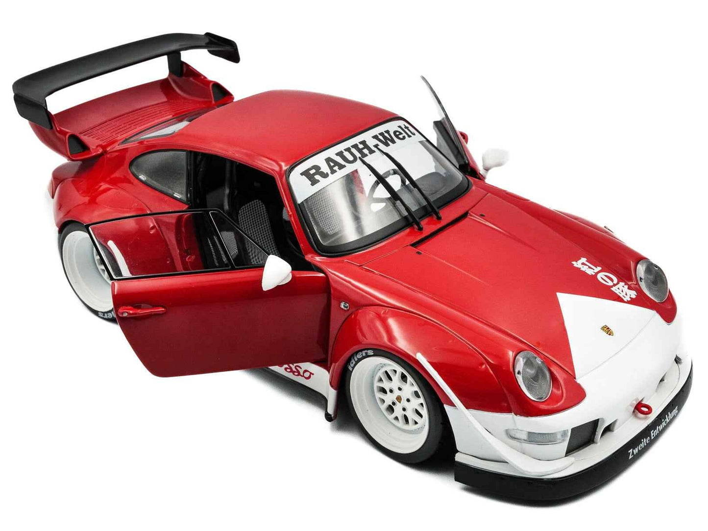 2020 RWB Bodykit "Porco Rosso" Red and White 1/18 Diecast Model Car by Solido Miniature Motors