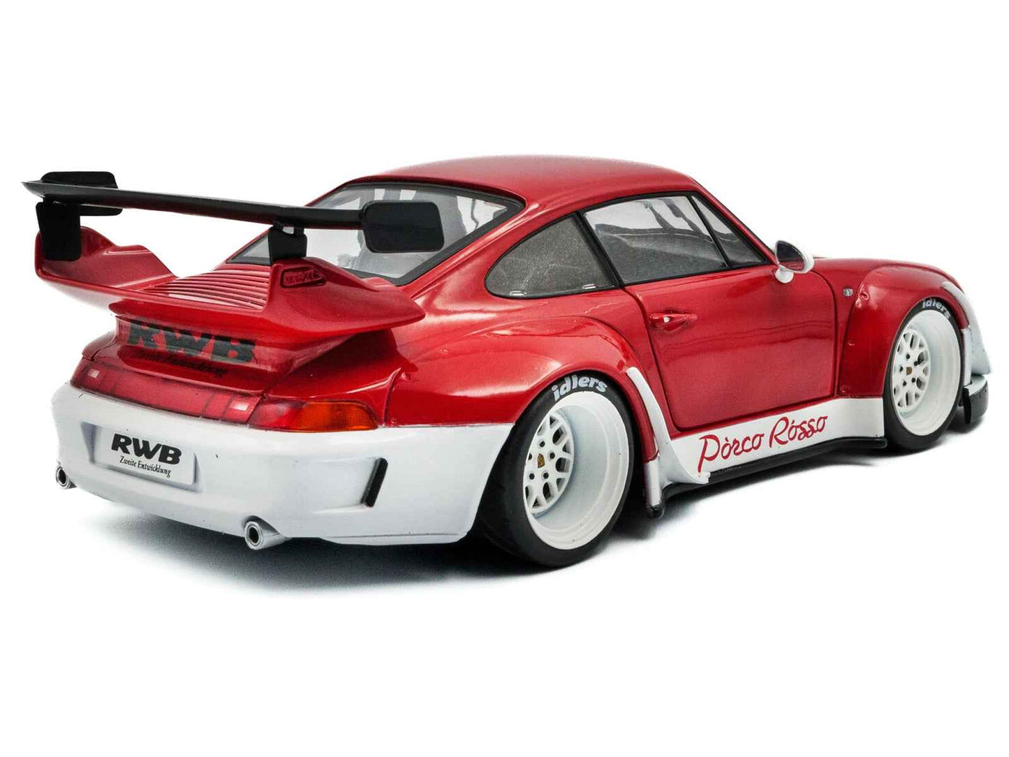2020 RWB Bodykit "Porco Rosso" Red and White 1/18 Diecast Model Car by Solido Miniature Motors