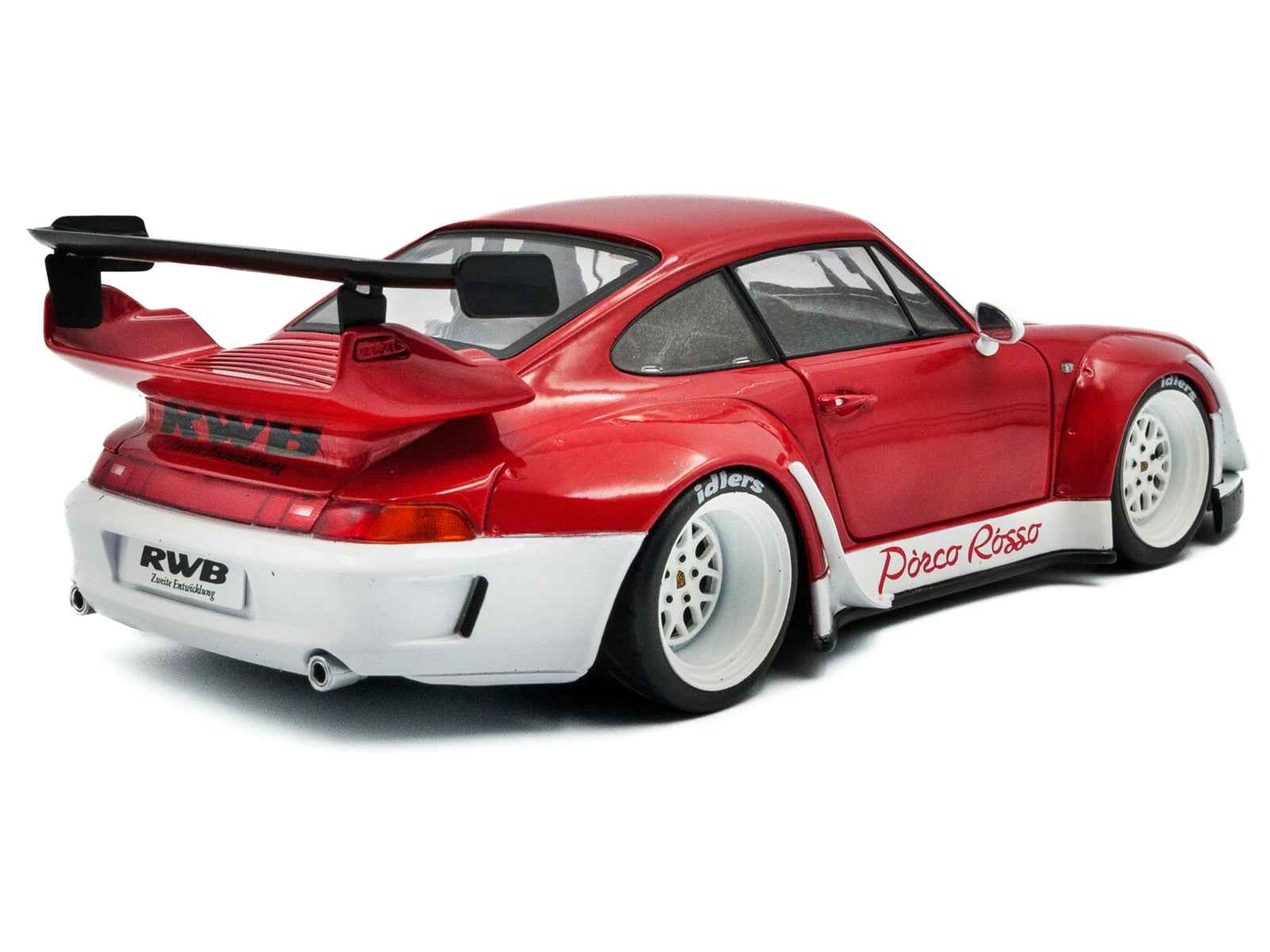 2020 RWB Bodykit "Porco Rosso" Red and White 1/18 Diecast Model Car by Solido Miniature Motors
