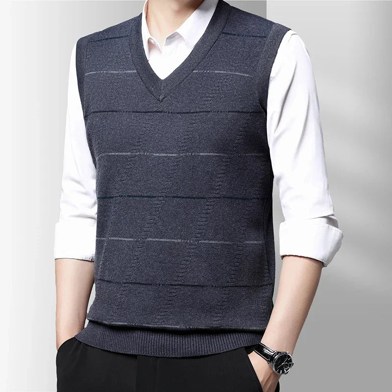 Men's Thickened Casual Sweater Tank Top Autumn and Winter Warm Men's Vest