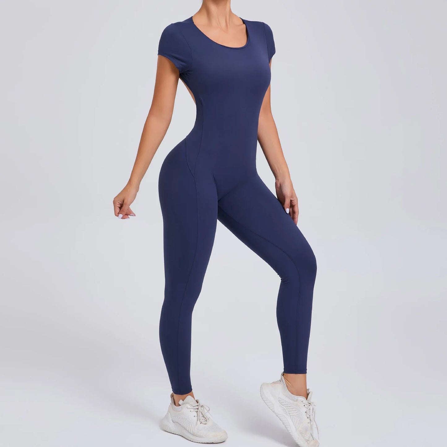 Sexy Long Sleeves One-piece Suit Female Jumpsuit Quick Dry Yoga Clothing Workout Bodysuits Backless Sports Rompers Women Gym