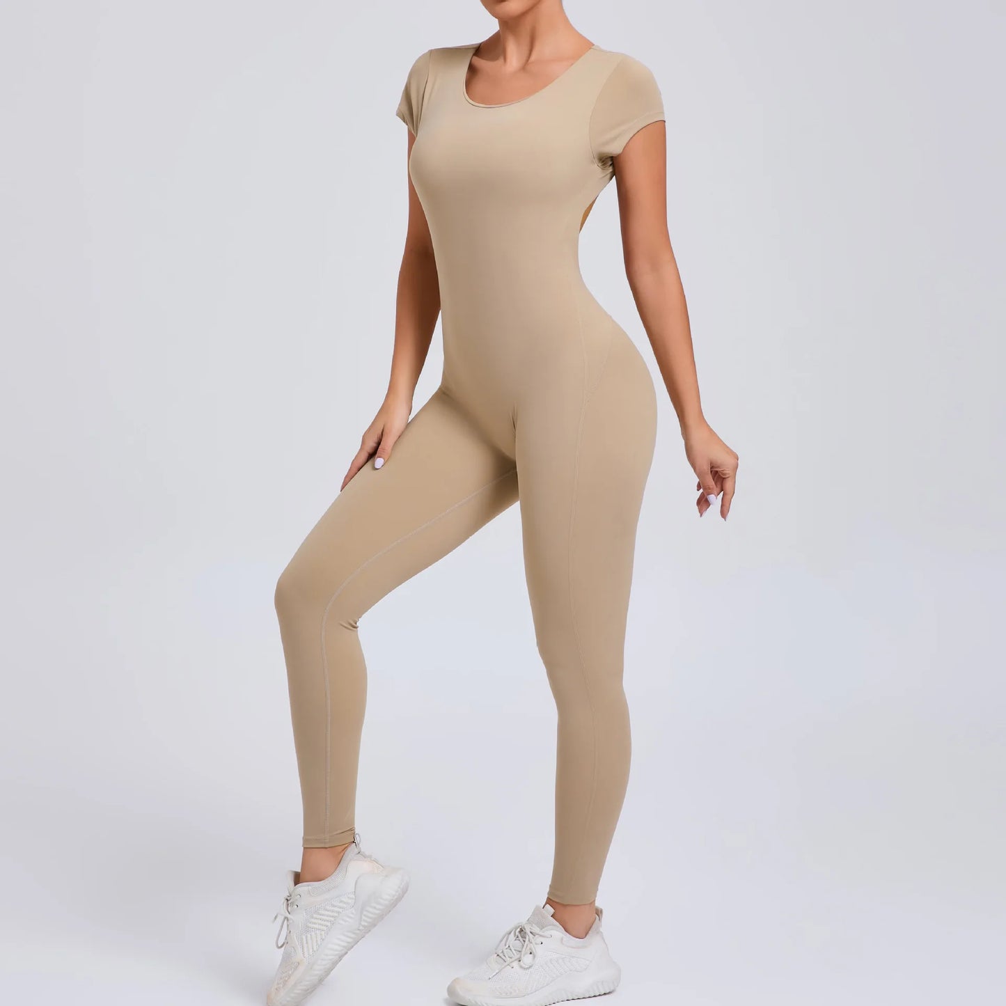 Sexy Long Sleeves One-piece Suit Female Jumpsuit Quick Dry Yoga Clothing Workout Bodysuits Backless Sports Rompers Women Gym