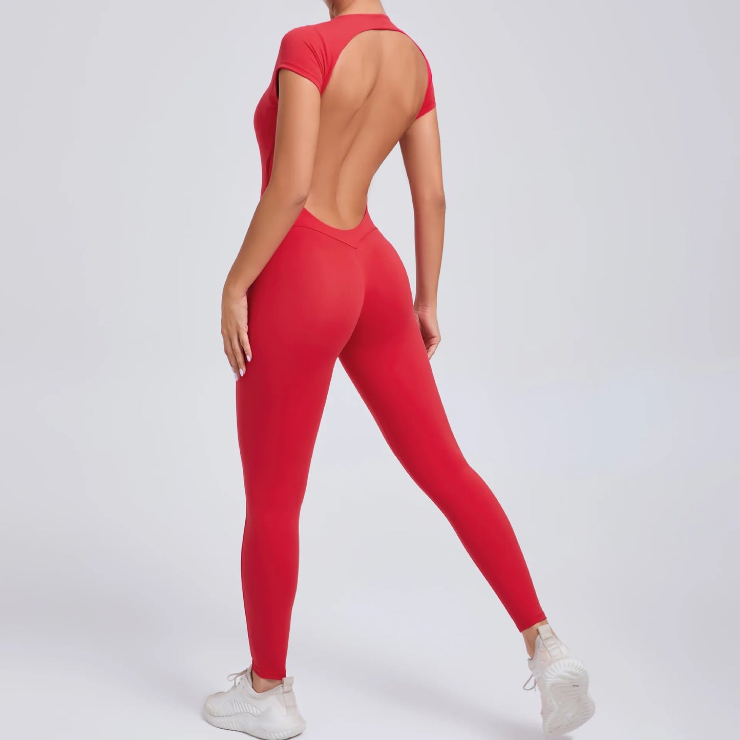 Sexy Long Sleeves One-piece Suit Female Jumpsuit Quick Dry Yoga Clothing Workout Bodysuits Backless Sports Rompers Women Gym