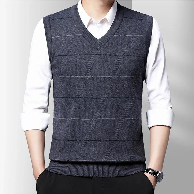 Men's Thickened Casual Sweater Tank Top Autumn and Winter Warm Men's Vest