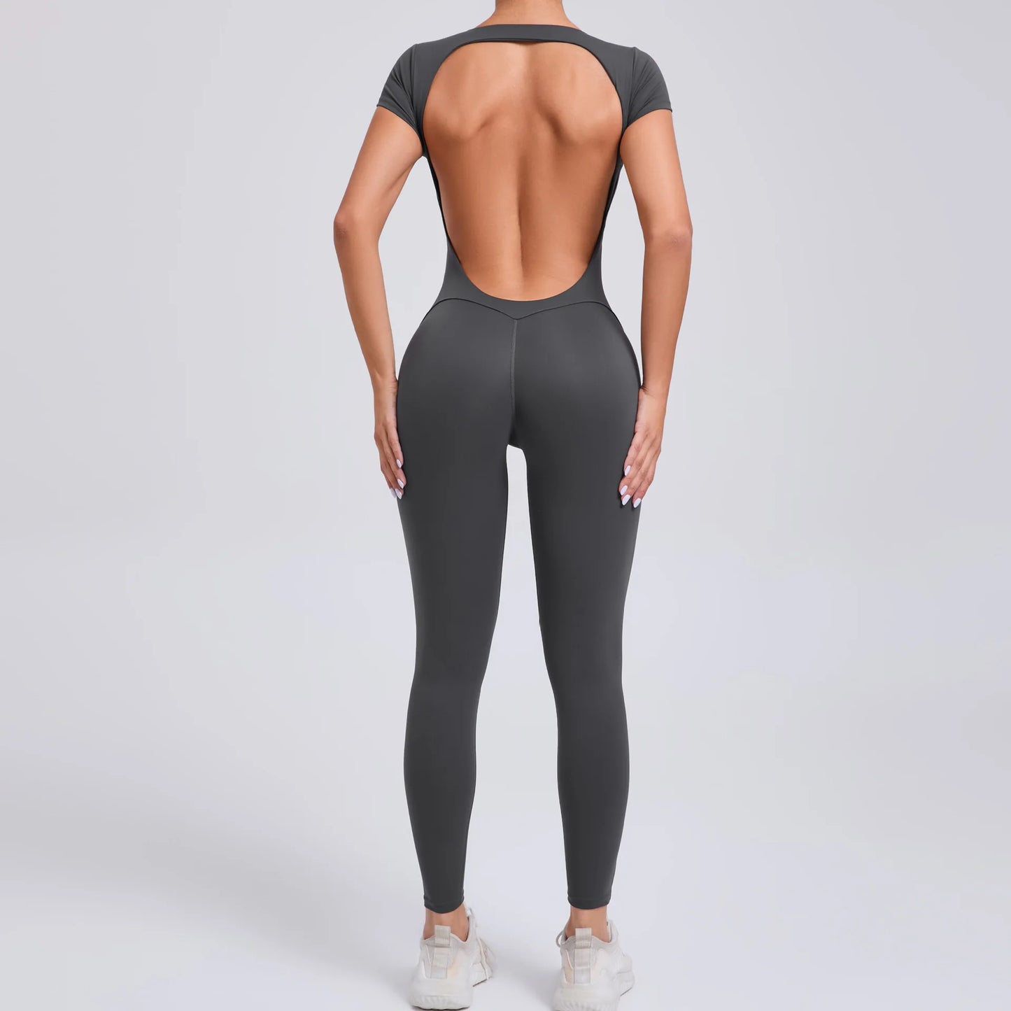 Sexy Long Sleeves One-piece Suit Female Jumpsuit Quick Dry Yoga Clothing Workout Bodysuits Backless Sports Rompers Women Gym