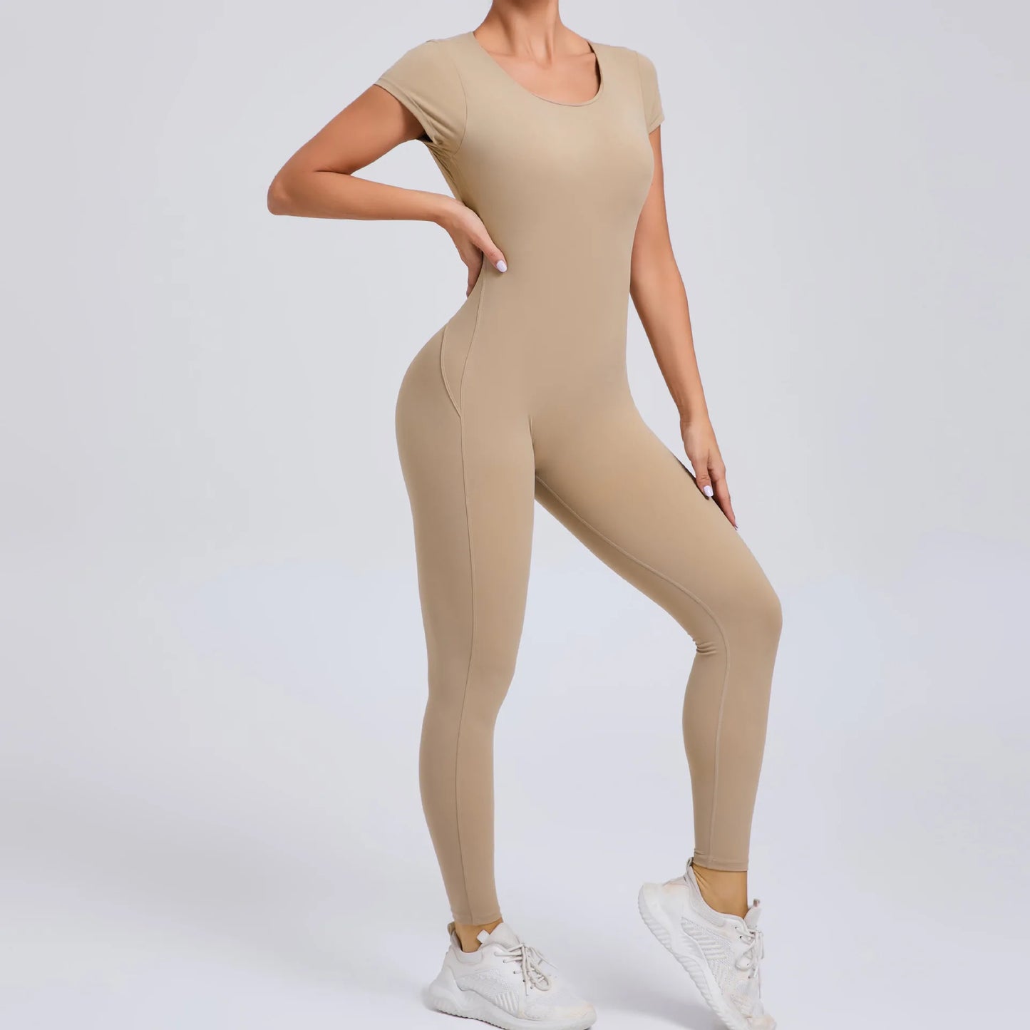 Sexy Long Sleeves One-piece Suit Female Jumpsuit Quick Dry Yoga Clothing Workout Bodysuits Backless Sports Rompers Women Gym