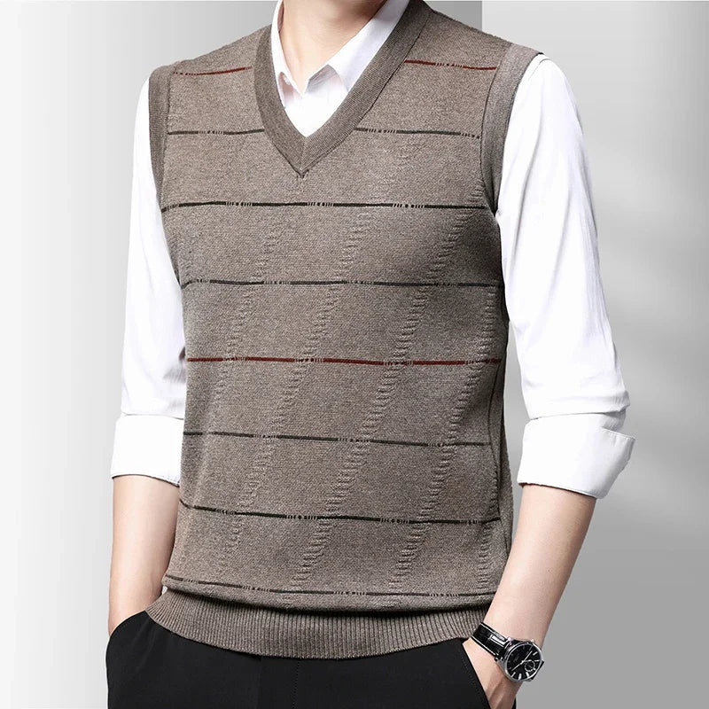 Men's Thickened Casual Sweater Tank Top Autumn and Winter Warm Men's Vest