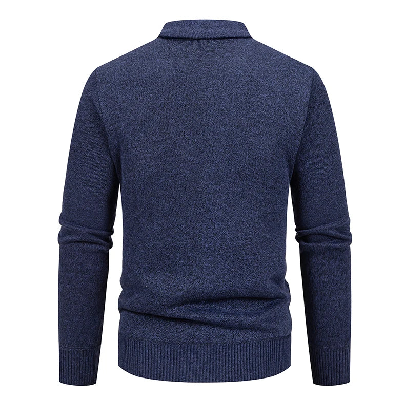 Mens Fleece Thick Cardigan Autumn Winter Knitted Sweaters Male Cardigans Slim Fit Luxury Brand Cold Sweater Coat Jacket