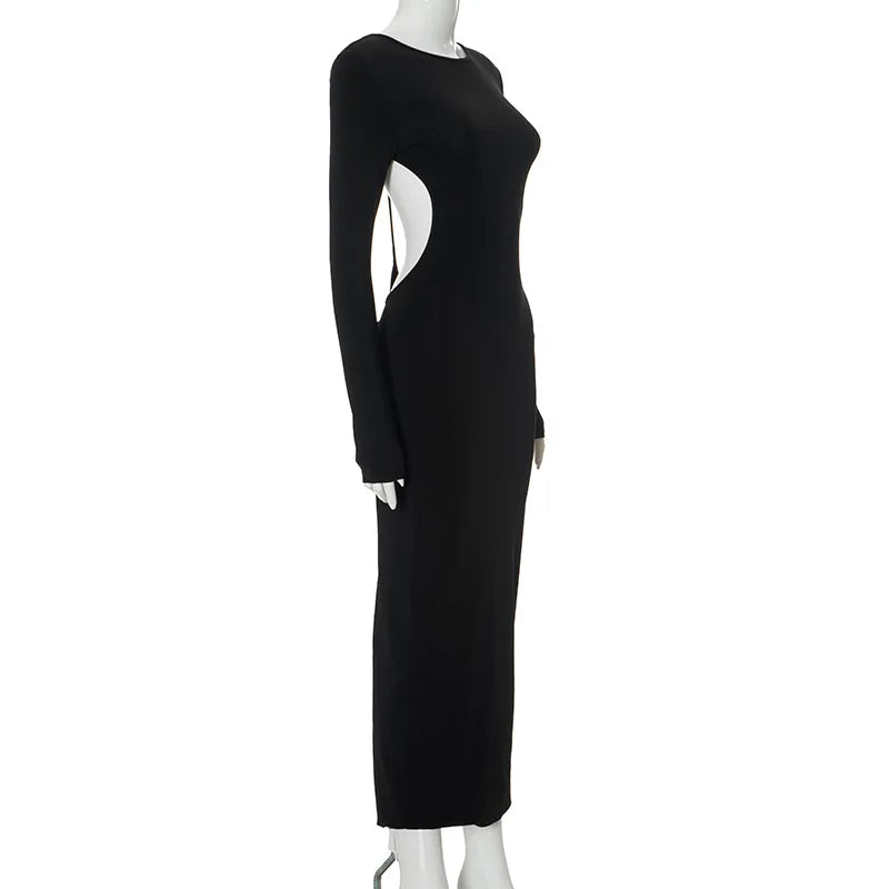 Shestyle Backless Black Pencil Dress