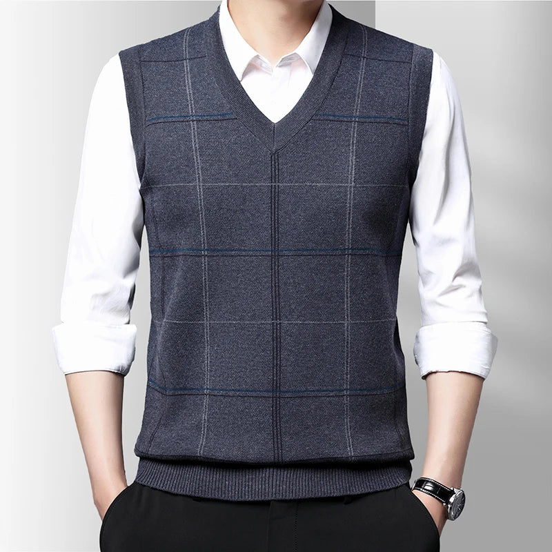 Men's Thickened Casual Sweater Tank Top Autumn and Winter Warm Men's Vest