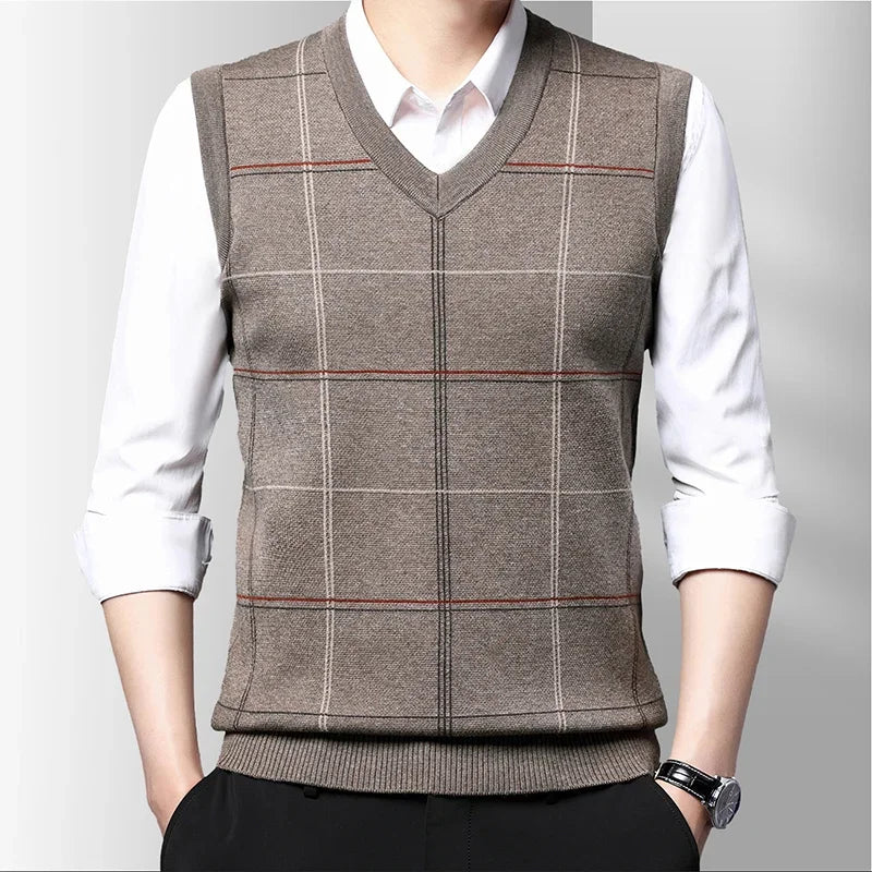 Men's Thickened Casual Sweater Tank Top Autumn and Winter Warm Men's Vest