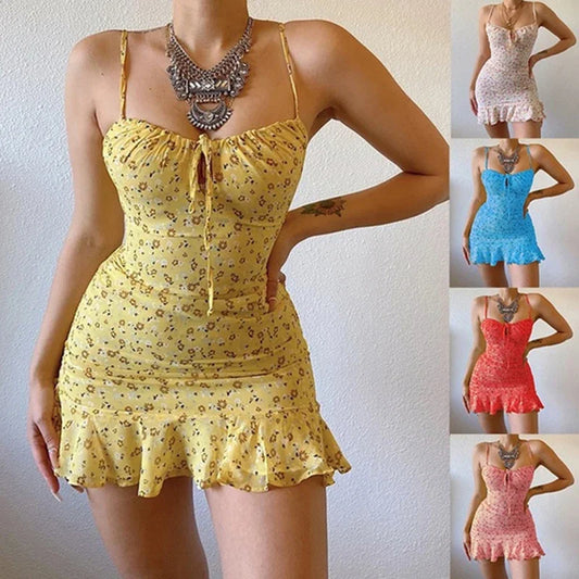 Women's Sexy Casual Home Small Floral Camisole Dress