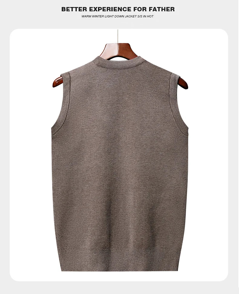 Men's Thickened Casual Sweater Tank Top Autumn and Winter Warm Men's Vest