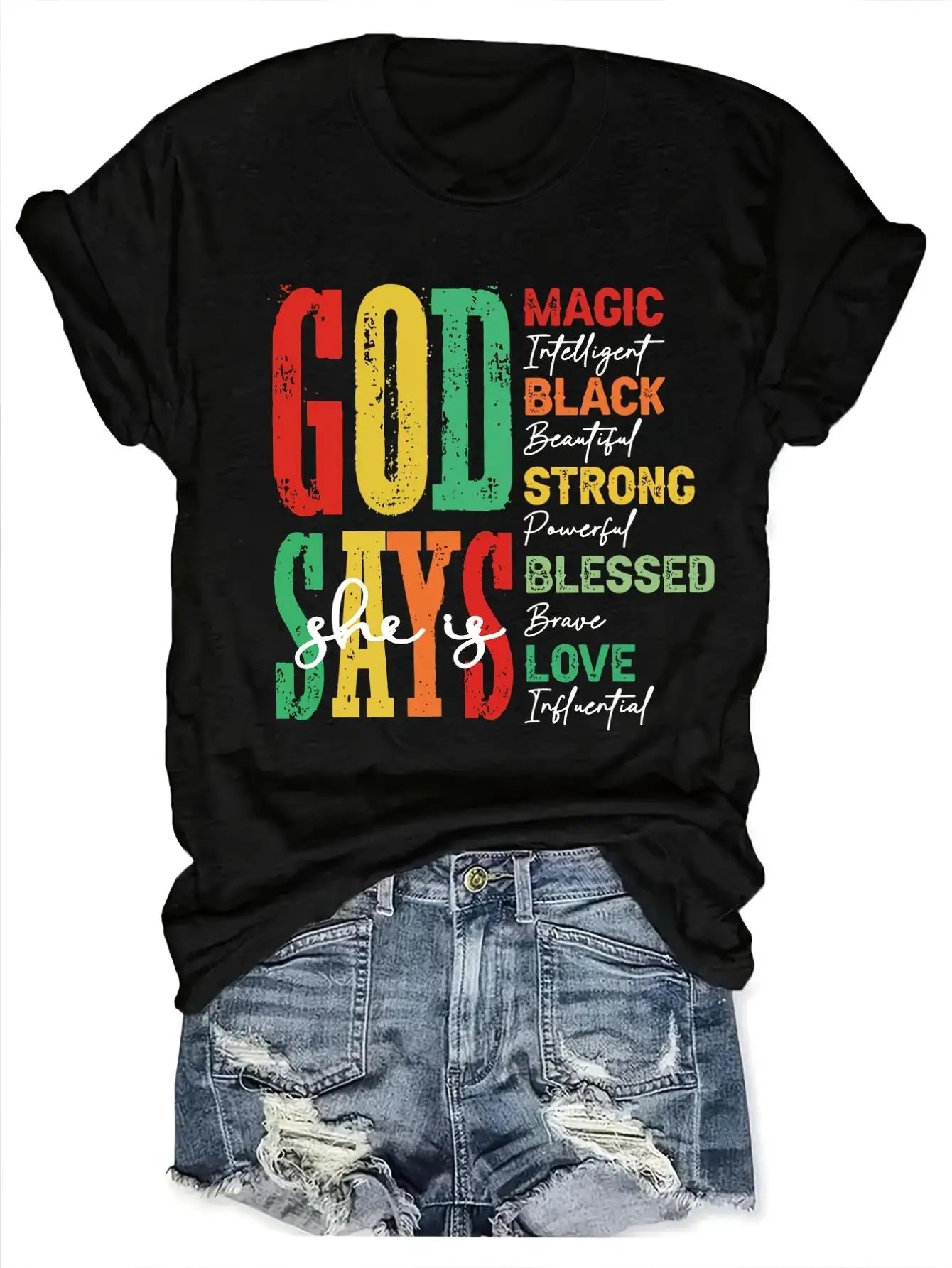 God Says She Has Magic, Juneteenth, Black History, Juneteenth 1865, Black Freedom, Celeion of Juneteenth, June Month Print Crew